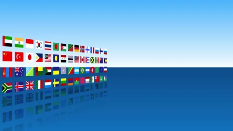Flag Parade with Lateral Movement Stock-Footage 332457493