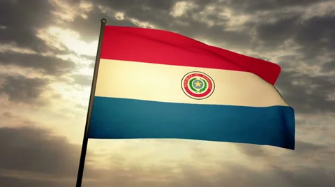 Flag Paraguay 03 Stock Footage 29259388