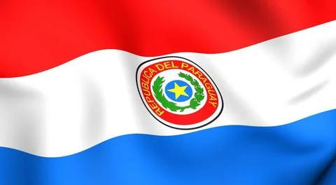 Flag of Paraguay. Close up. Front view. Flag of Paraguay. Close up. Front ... Stock Photos
