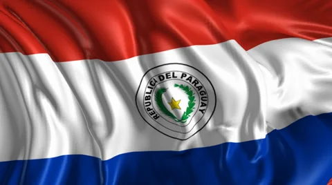 Flag of Paraguay Stock Footage 34254921