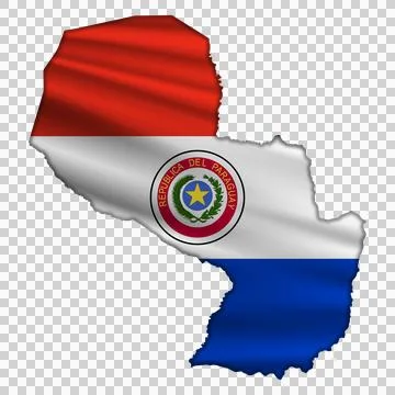 Flag Paraguay in the form of a map Stock Illustration
