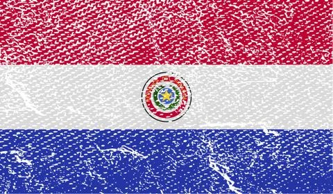 Flag of Paraguay with old texture. Stockillustratie