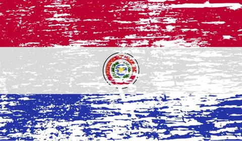 Flag of Paraguay with old texture. Illustrazione stock