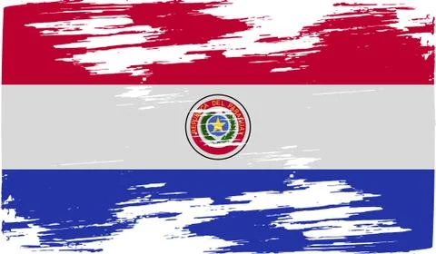 Flag of Paraguay with old texture. Illustrazione stock