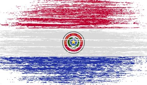 Flag of Paraguay with old texture. Vector Illustrazione stock