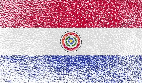 Flag of Paraguay with old texture. Vector Illustrazione stock