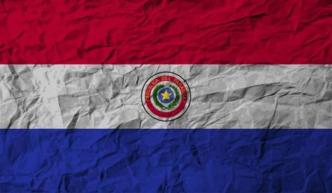 Flag of Paraguay with old texture. Vector 스톡 일러스트