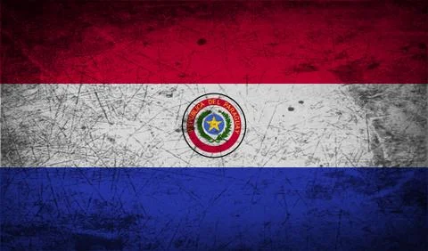 Flag of Paraguay with old texture. Vector Stockillustratie