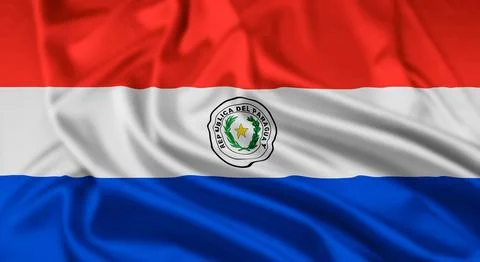 The Flag of Paraguay Rippled Illustrazione stock