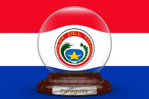 Flag of Paraguay on a snow globe background Illustrazione stock