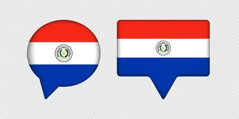 Flag of Paraguay in speech bubble. Stock Illustration