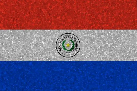 Flag of Paraguay on styrofoam texture Illustrazione stock