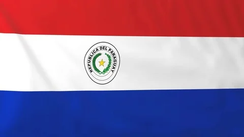 Flag of Paraguay waving in the wind, seemless loop animation Stock-Footage 70278218