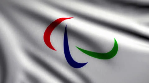 Flag of Paralympic Games looping Stock Footage 25320167