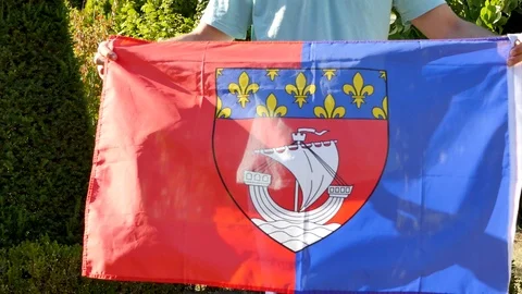 The flag of Paris. Stock Footage 95726329