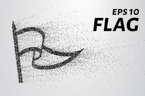 Flag of particles. The flag consists of circles and points. Vector illustrati Stock Illustration