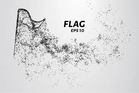 Flag of particles. The flag consists of circles and points. Vector illustrati Stock Illustration