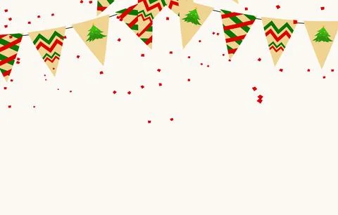 Flag pattern or a brightly colored hanging flag. Christmas festival Stock-Illustration