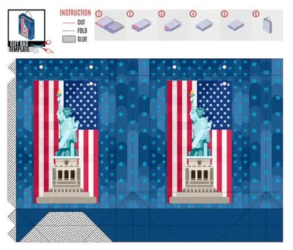 With flag pattern on print package for the holiday Stock Illustration