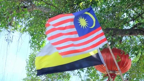 Flag of Perak &amp; Malaysia Stock Footage 104689520