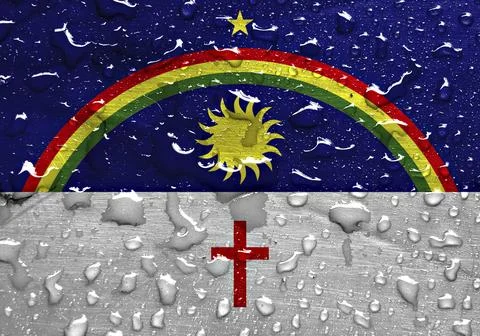 Flag of Pernambuco with rain drops Stock Illustration