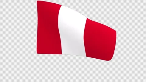 Flag of Peru – 3d render looped with alpha channel. Video stock 335132115