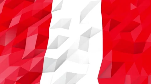 Flag of Peru 3D Wallpaper Illustration Stock Footage 66413137