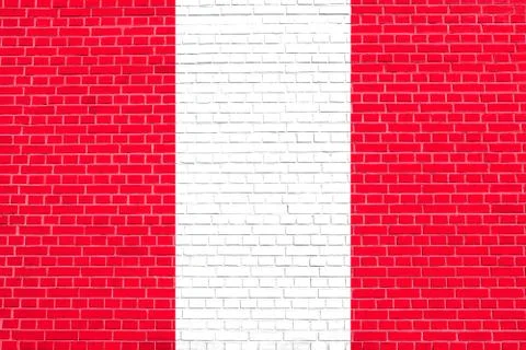 Flag of Peru on brick wall texture background Illustrazione stock