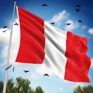 Flag of Peru Flag of Peru , This is a computer generated and 3d rendered i... Stock Photos