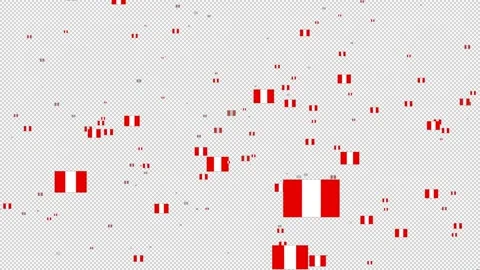 Flag Of Peru Flying in Motion Graphic with alpha Channel Background Stock Footage 137374107