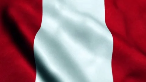 Flag of Peru gently waving in the wind. Seamless loop Stock Footage
