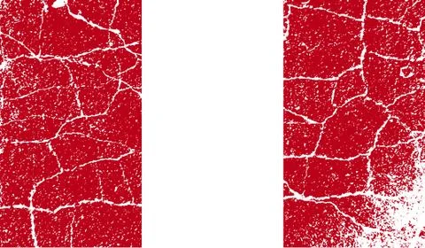 Flag of Peru with old texture. Vector Stock Illustration
