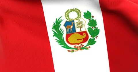 Flag of Peru Waving 3D Animation Close up, 4K UHD 60 FPS Stock Footage 165522376