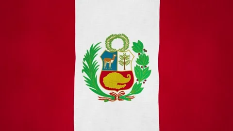Flag of Peru Waving - 3D Render Animation Stock Footage 133371605