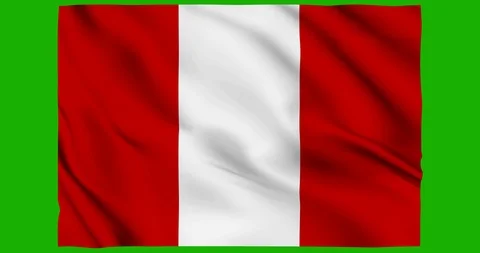 Flag of Peru waving on a samless loop over an easily removable background Stock Footage 98372474