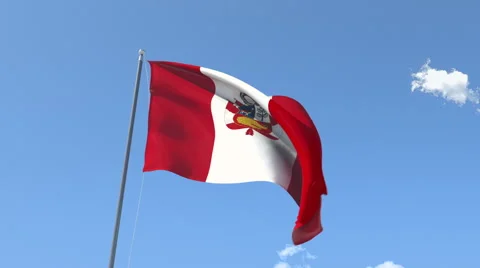 The flag of Peru Waving on the Wind. Stock-Footage 47492380