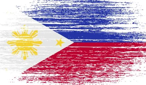 Flag of Philippiines with old texture. Vector Illustrazione stock