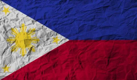 Flag of Philippiines with old texture. Vector 스톡 일러스트