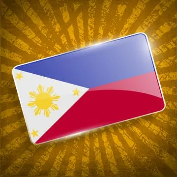 Flag of Philippiines with old texture. Vector Stock Illustration