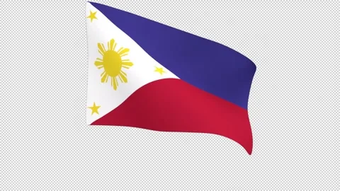 Flag of the Philippines – 3d render looped with alpha channel. Video stock 334849174