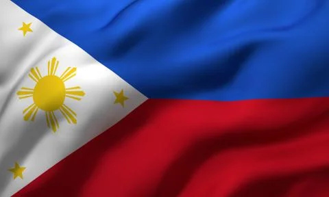 Flag of Philippines blowing in the wind Stock Illustration