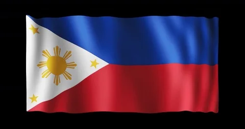 Flag of Philippines, long ratio (2:1), seamless loop animation Stock Footage 84822492