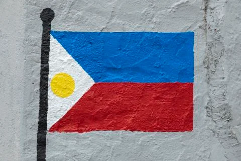 Flag of Philippines, painted on a wall Stock Photos