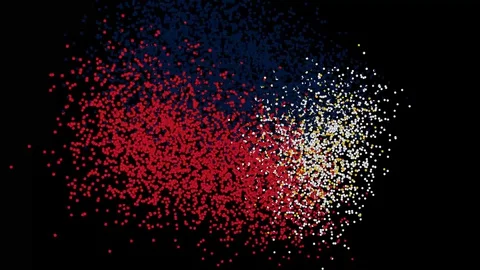 Flag of Philippines reveals on black background Stock Footage 128606258