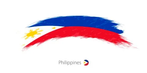 Flag of Philippines in rounded grunge brush stroke. Stock Illustration