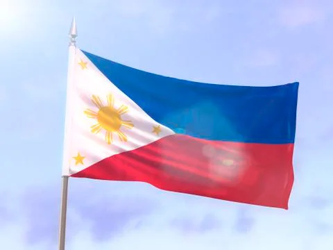 Flag of the Philippines with sun flare Stock Illustration