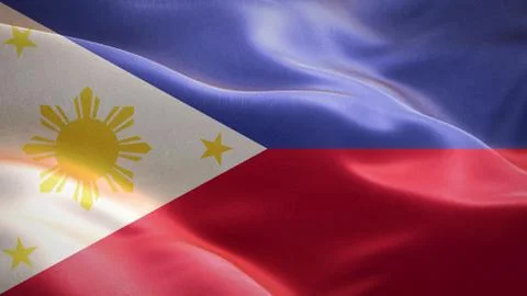 Flag of Philippines waving in the wind. 3D Waving flag design. Stock Illustration