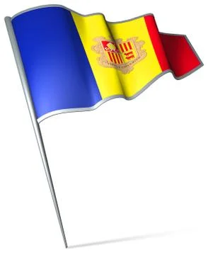 Flag pin - Andorra Stock Illustration