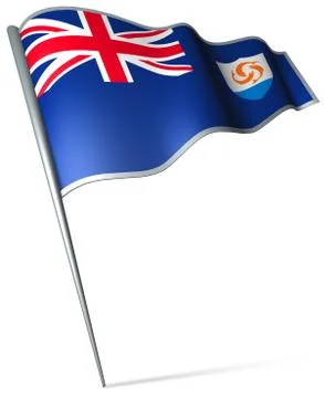 Flag pin - Anguilla Stock Illustration