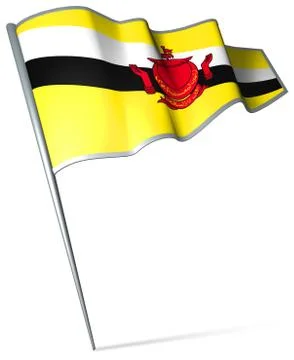 Flag pin - Brunei Stock Illustration